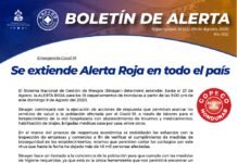 Sinager extiende alerta roja por la pandemia de coronavirus hasta el 23 de agosto de 6:a.m. a 8:p.m.